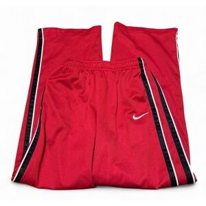 Nike Track Pants Youth Large Red Mesh Athletic Joggers Swoosh Kids Y2K